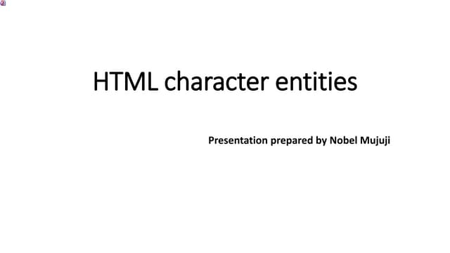 Html character entities