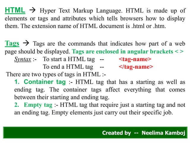 Html complete | PPT