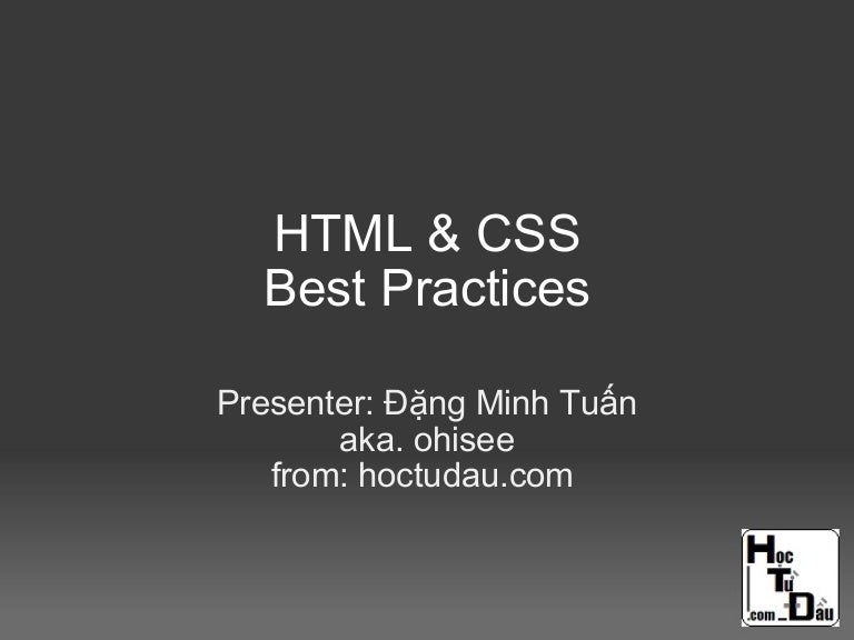 HTML CSS Best Practices