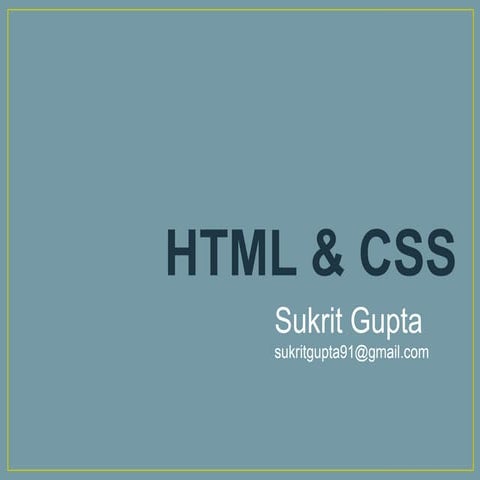 Html and css | PPT