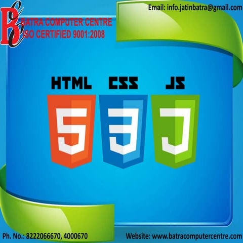 HTML, CSS And JavaScript Training Institute in Ambala ! Batra Computer ...