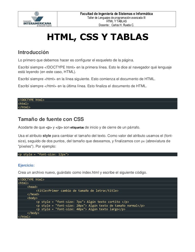 Html, css y