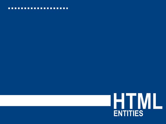 Html entities
