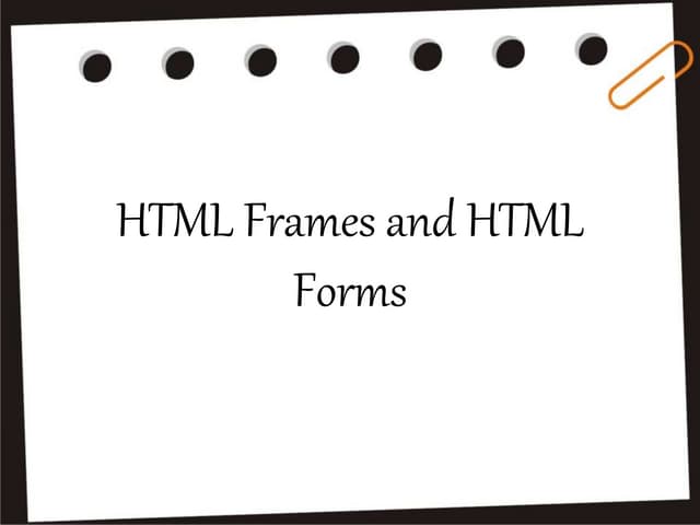 HTML frames and HTML forms