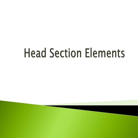 HTML Head Section Elements | PPT