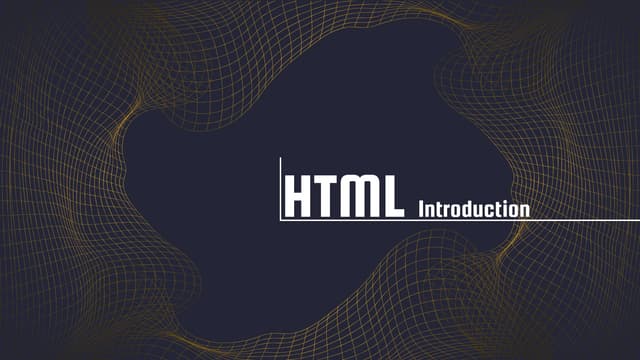 HTML Intro