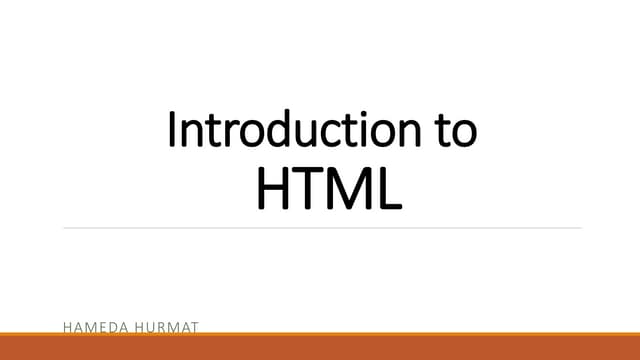 HTML Introduction