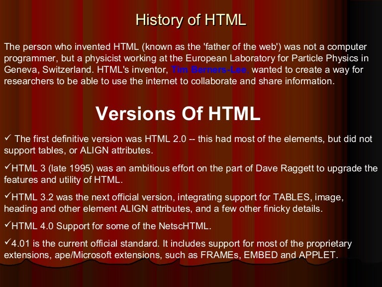 presentation in html