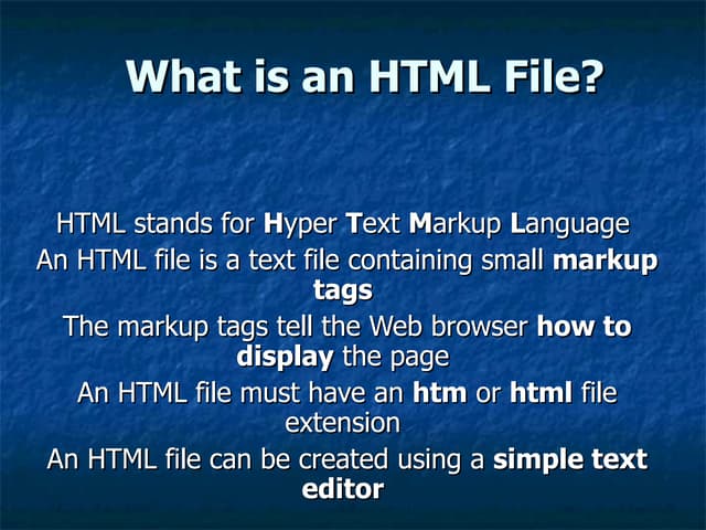 Html Presentation Of Web Page Making