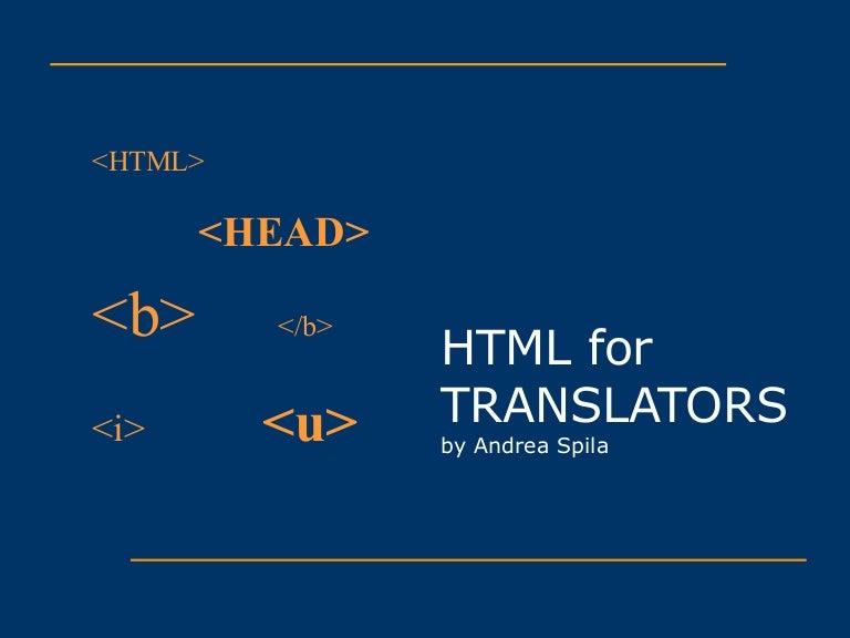 Html for translators