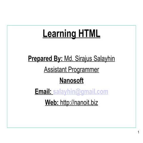 Learning HTML | PPT
