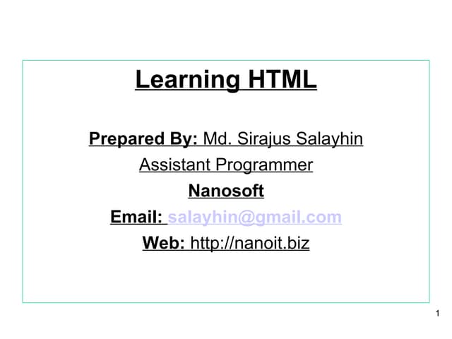 Learning HTML