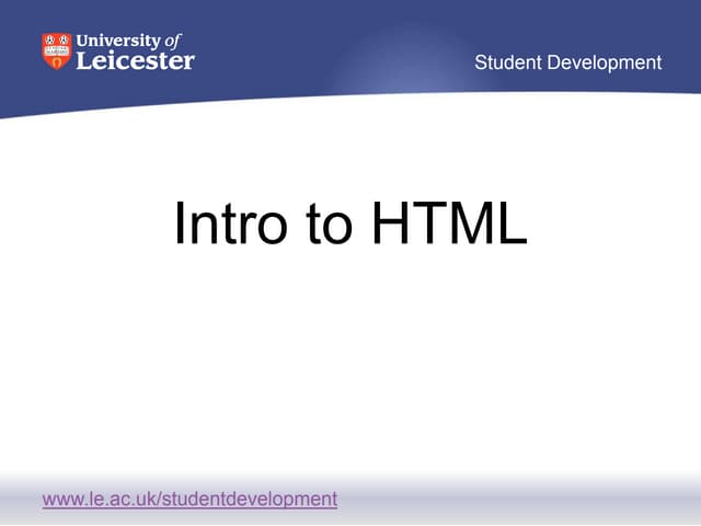 Intro to HTML | PPTX