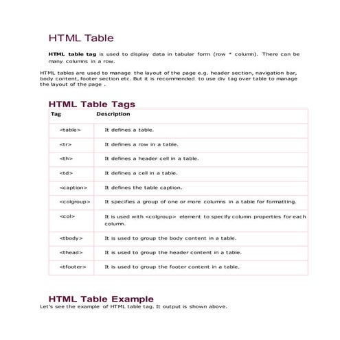 table html web programing | PDF