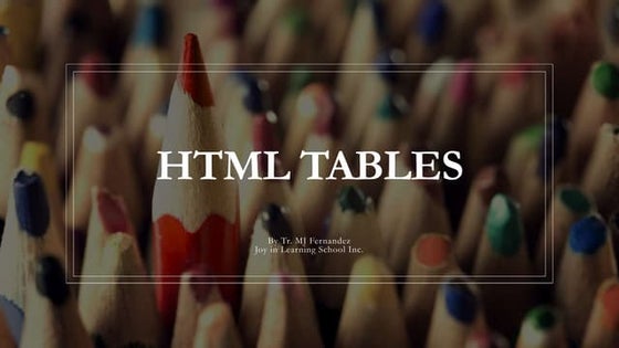 Html Table | PPT