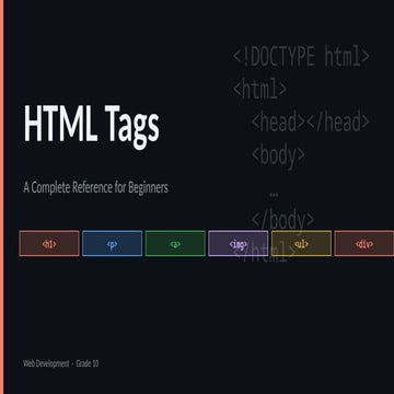 HTML_Tags_Lesson.pptx About html and css for beginners | PPTX