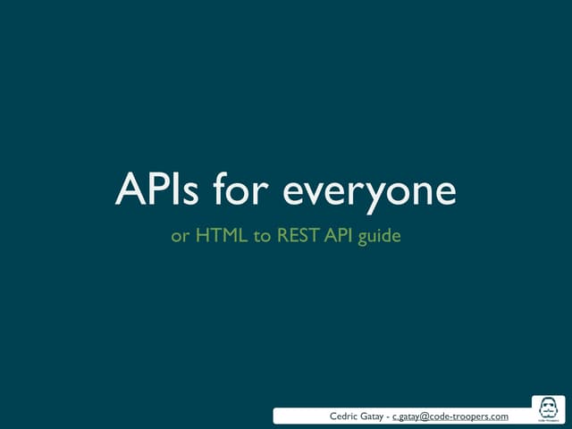 HTML to REST API thoughts