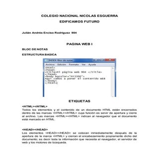 Html trabajo 1 JULIAN ENCISO NE
