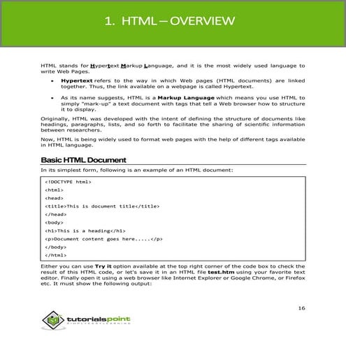 Html tutorial | PDF