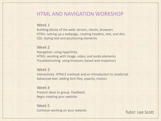 Html workshop 1