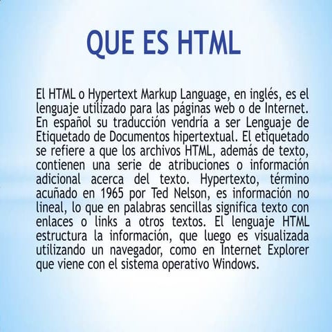 PRESENTACION SOPBREE EL USO DEL XHTML | PPTX