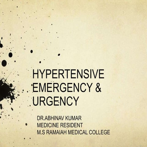 HYPERTENSION EMERGENCY & URGENCY