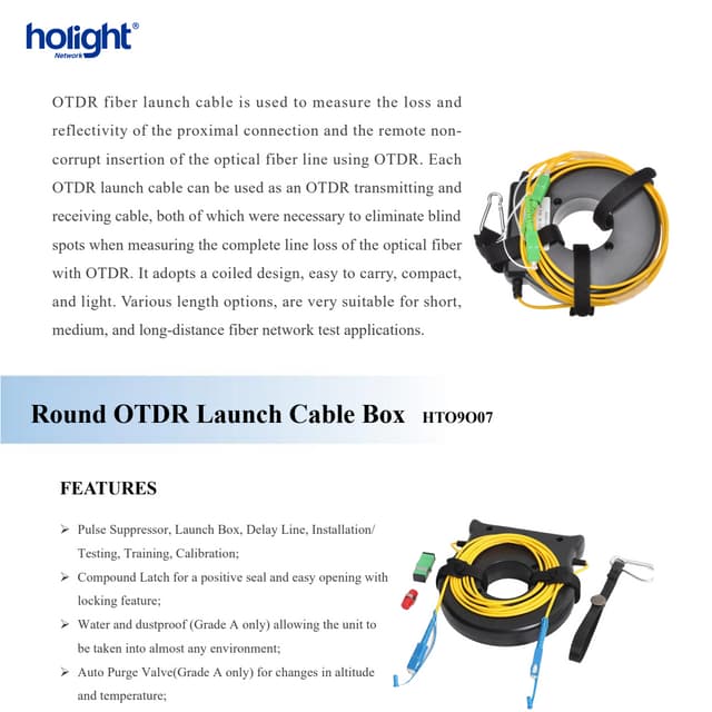 HTO9O07 Fiber Optic OTDR Launch Box | Dead Zone Eliminator for Accurate ...