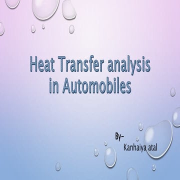 Heat transfer analysis in Automobiles