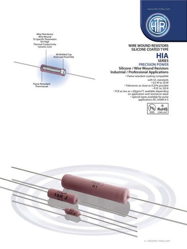 HIA - WIRE WOUND RESISTORS SILICONE COATED TYPE