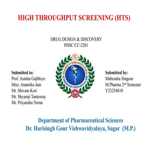 High throughput screening for lead discovery .pptx