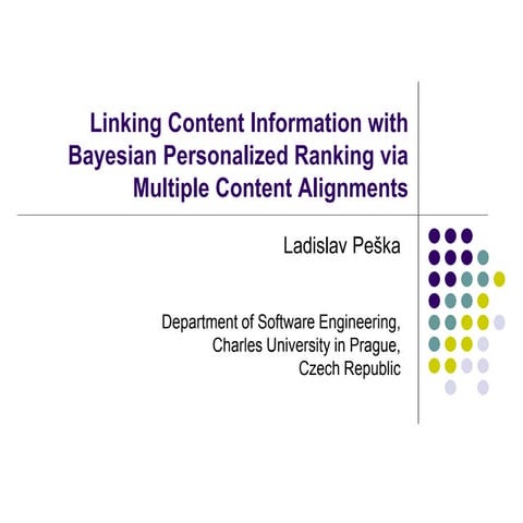 Linking Content Information with Bayesian Personalized Ranking via Multiple C...
