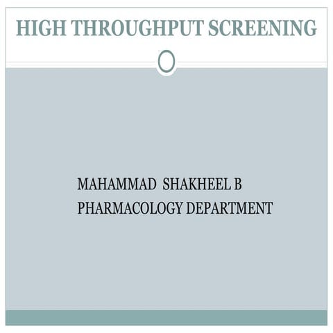 High throughput screenig