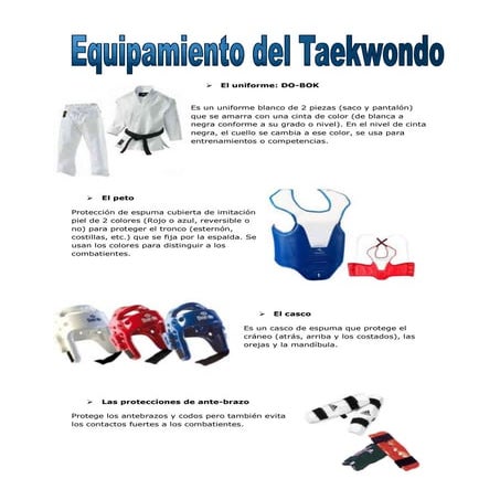 Equipamiento del taekwondo