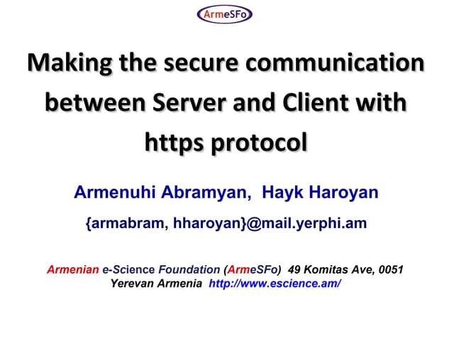 Making the secure communication between Server and Client with https protocol
