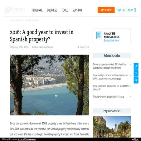 2016: A good year to invest in Spanish property?