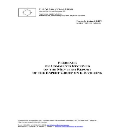 Feedback on comments received on the mid-term report of the Expert-Group on e...