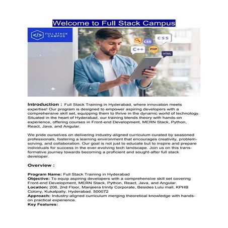 Welcome to Full Stack Training in Hyderabad