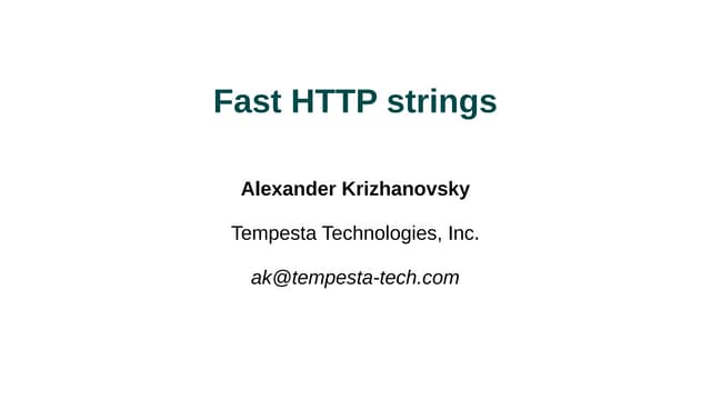 Fast HTTP string processing algorithms