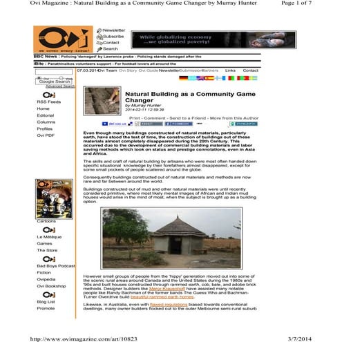 Natural Building as a Community Game