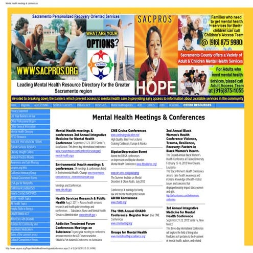Http  _www.sacpros.org_pages_mental_healthmeetingsandconferences.aspx