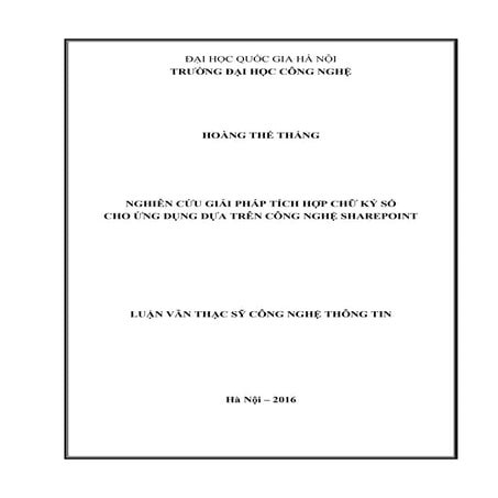 Luận văn: Giải pháp tích hợp chữ ký số cho ứng dụng, HAY, 9đ