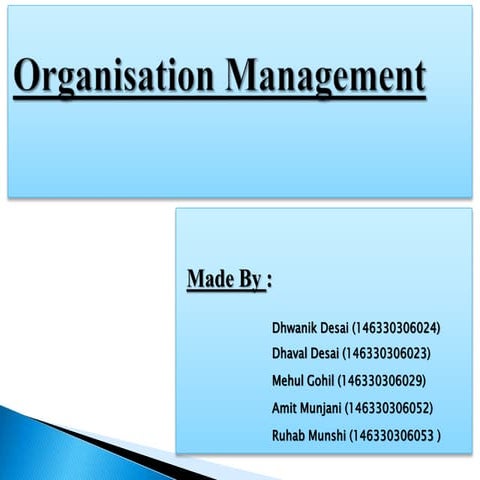 ORGANISATION MANAGEMENT 