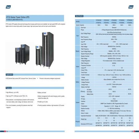 Invt Power 3/3 10kVA-40kVA UPS