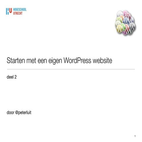 Online usability - les 2 introductie WordPress