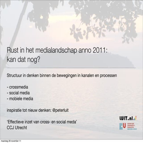 Effectieve inzet cross- en social media les 1