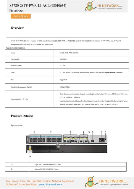 huawei-s5720-12tp-pwr-li-ac-brochure-datasheet.pdf | Computer ...