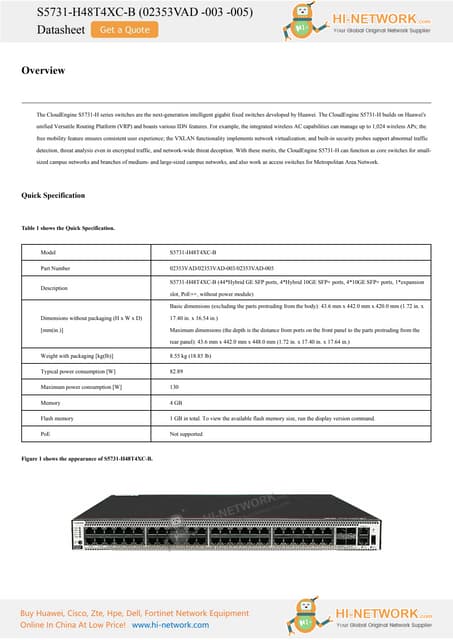 Buy Huawei S5735 L8T4S A V2 Switch at