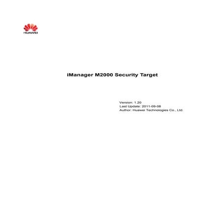 Huawei iManager M2000 Security Target v1.20 (1).pdf