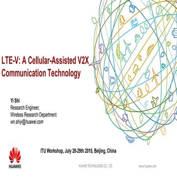 Huawei about LTE V2X Standardisation in 3GPP