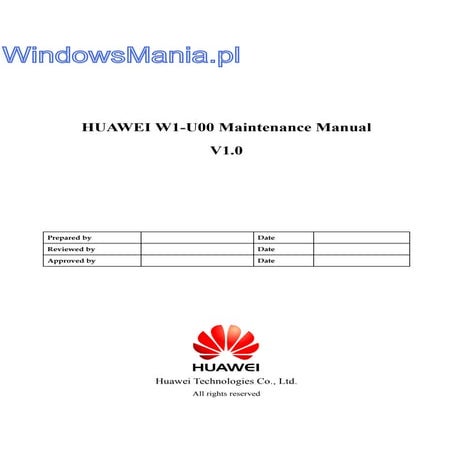 Huawei w1 u00 maintenance manual service manual